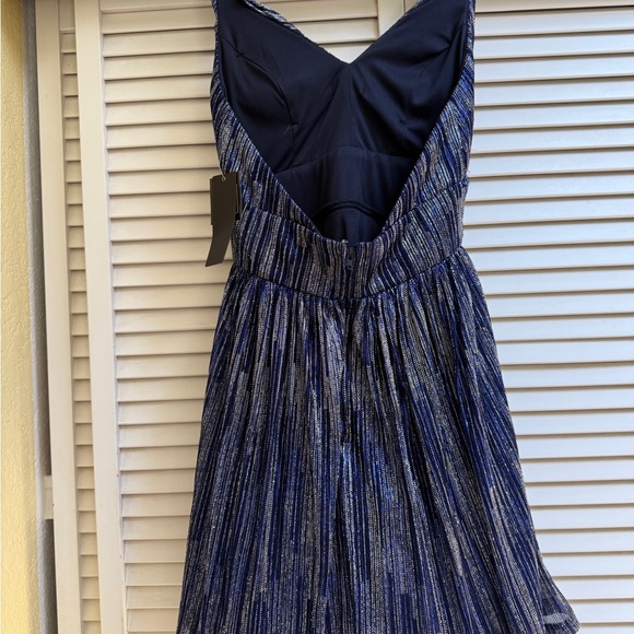 City Studio’s Women’s Sz 1 NEW Elegant Blue and Silver Halter Dress - Picture 9 of 13